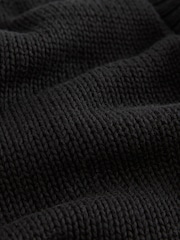 črna - 100% Bombaž Roll Edge Pocket Detail Cardigan - Slika 6 iz 6