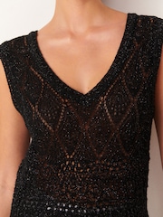 Black Stitch Detail Metallic Tank - Image 3 of 5