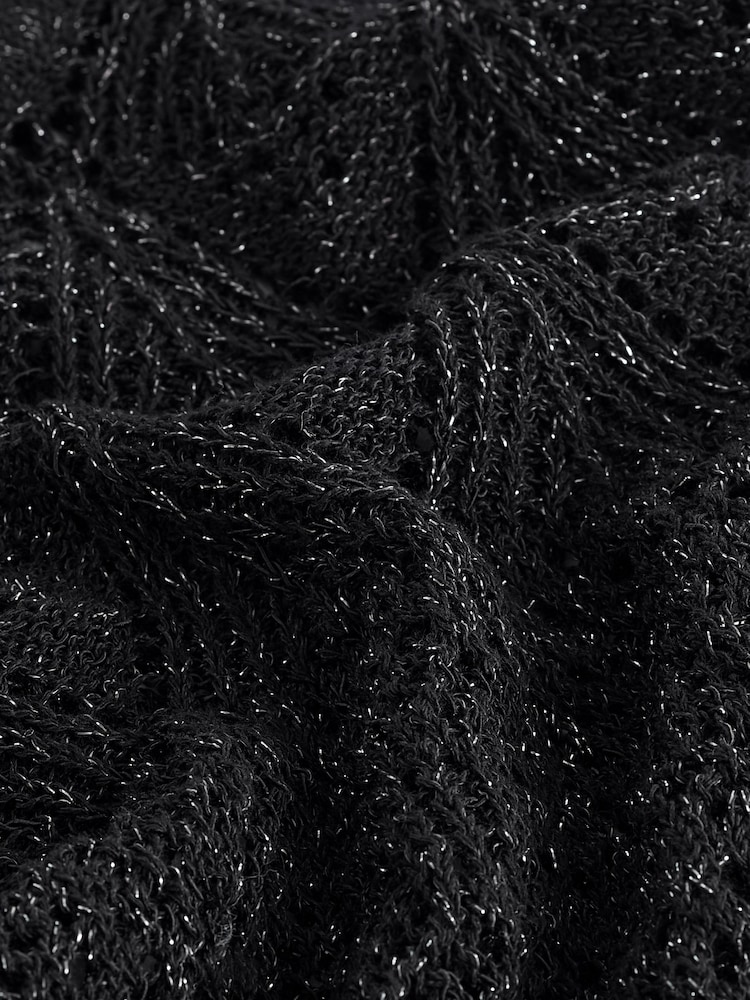 Black Stitch Detail Metallic Tank - Image 5 of 5
