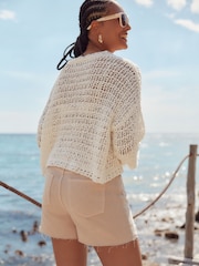 White Stitch Button Through Cardigan - Image 4 of 7