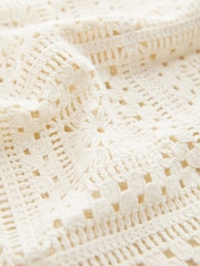 Neutral Crochet Square Neck Mini Dress - Image 6 of 6