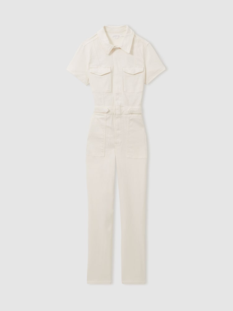 Good American White Good American Straight Leg Jumpsuit - Image 1 of 5