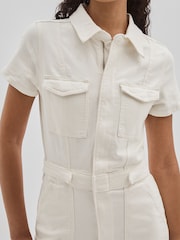 Good American White Good American Straight Leg Jumpsuit - Image 3 of 5