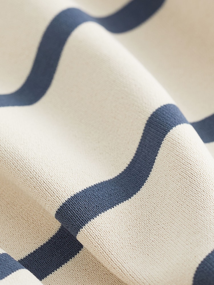 Navy Blue Stripe Woven Mix Sleeveless Layer Top - Image 6 of 6