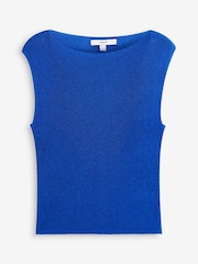 Cobalt Blue Metallic Knitted Vest - Image 5 of 6