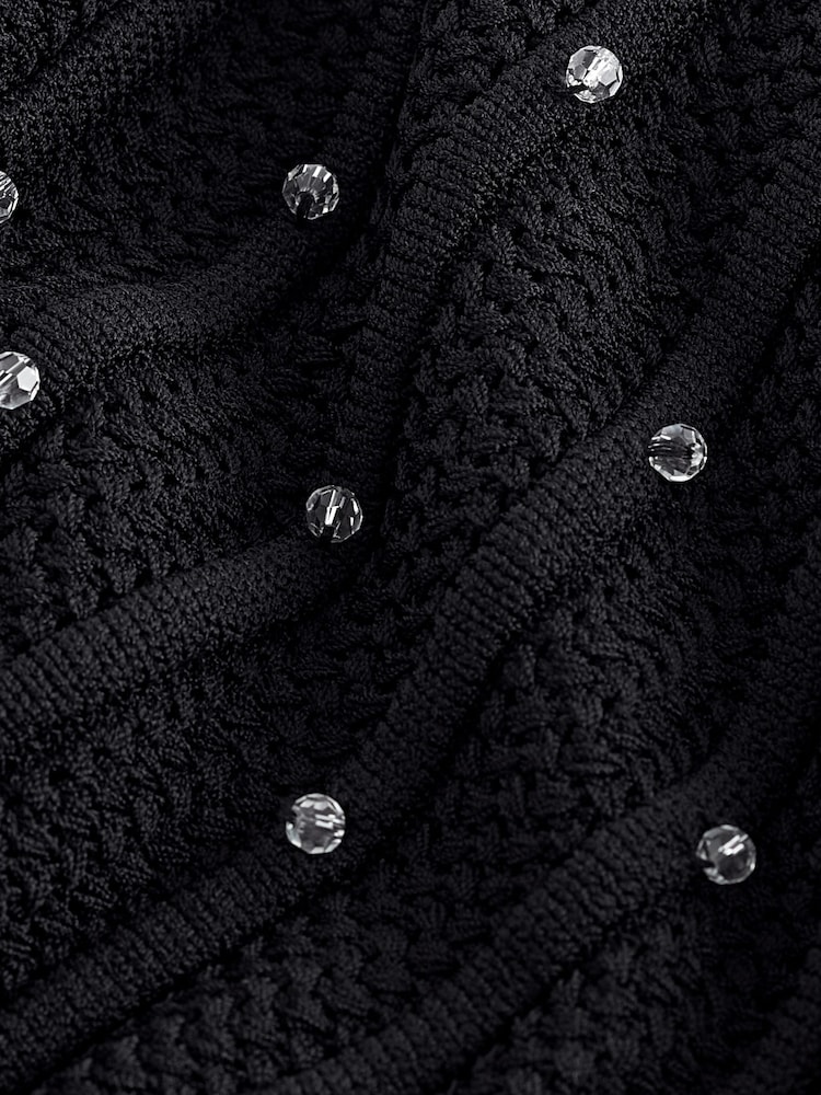 Black Sleeveless Embellished Vest Top - Image 5 of 5
