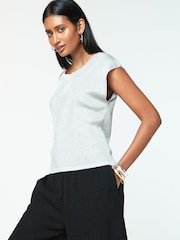 Silver Metallic Knitted Vest - Image 2 of 6
