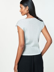 Silver Metallic Knitted Vest - Image 3 of 6