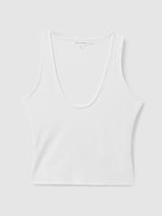 Good American White Good American Scuba Scoop Neck Vest - Image 1 of 4