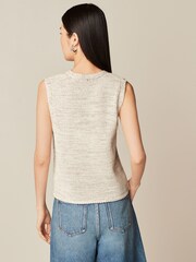 Neutral Tie Front Knitted Waistcoat - Image 4 of 7