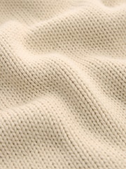 Neutral Brown 100% Cotton Roll Edge Knitted T-Shirt - Image 5 of 5