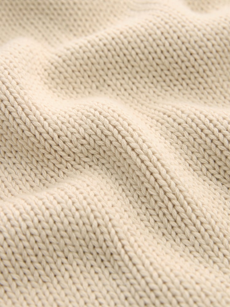 Neutral Brown 100% Cotton Roll Edge Knitted T-Shirt - Image 5 of 5 Neutral Brown 100% Cotton Roll Edge Knitted T-Shirt - Image 5 of 5