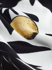 Ecru White/Black Lemon Print Printed Crew Neck Short Sleeve Knitted Top - Image 6 of 6