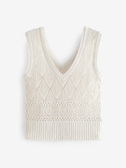 Neutral Stitch Detail Metallic Tank - Image 4 of 5