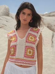 Orange Crochet Tank - Image 1 of 6