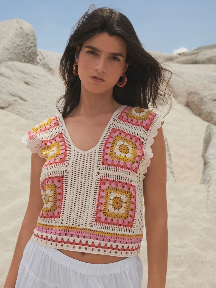Orange Crochet Tank - Image 1 of 6