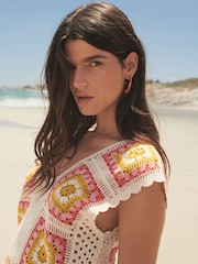 Orange Crochet Tank - Image 4 of 6