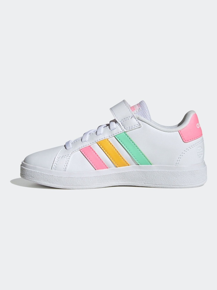 Blanco/rosa - Zapatillas de deporte con tira superior y cordones elásticos Grand Court de adidas - Imagen 2 de 9 Blanco/rosa - Zapatillas de deporte con tira superior y cordones elásticos Grand Court de adidas - Imagen 2 de 9
