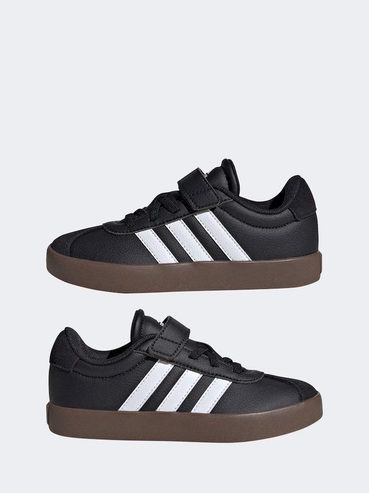 adidas Black/Tan VL Court 3.0 Trainers - Image 5 of 9