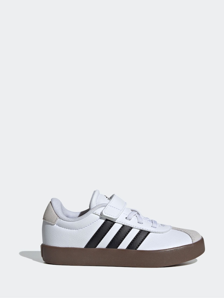 adidas White/Black VL Court 3.0 Hook and Loop Kids Trainers - Image 1 of 9 adidas White/Black VL Court 3.0 Hook and Loop Kids Trainers - Image 1 of 9