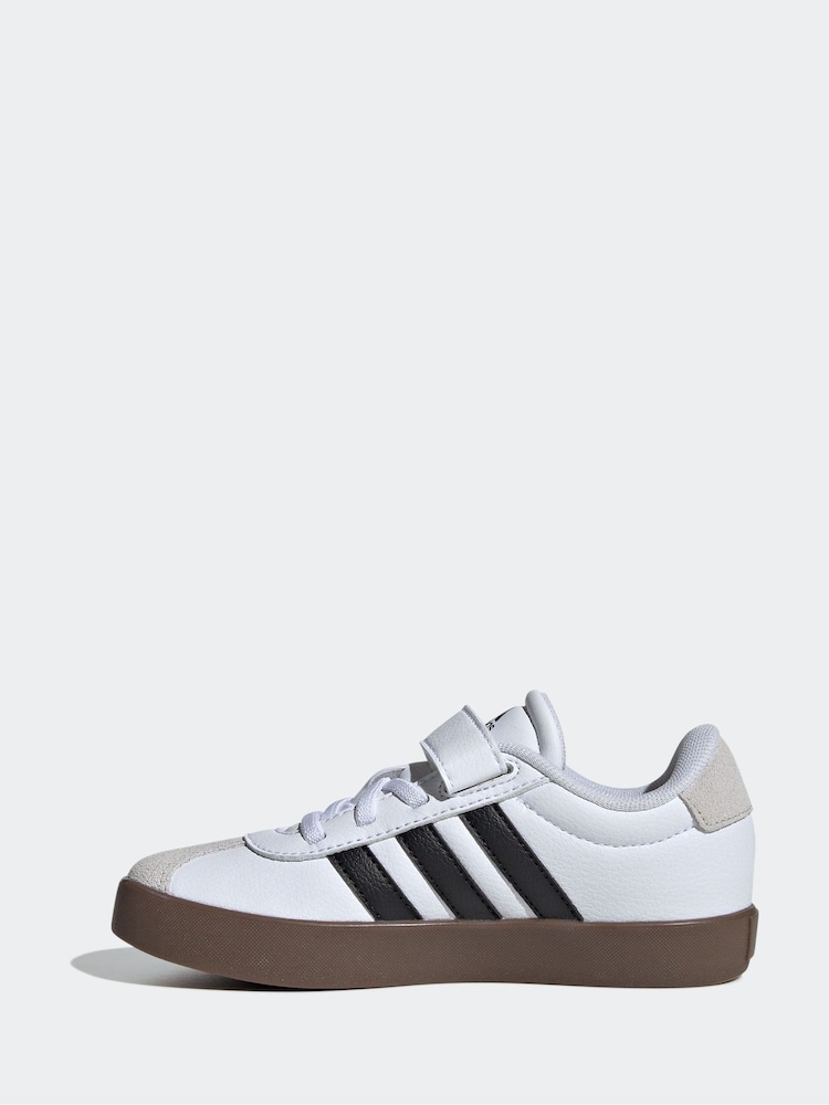 adidas White/Black VL Court 3.0 Trainers - Image 2 of 9