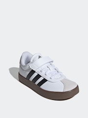 adidas White/Black VL Court 3.0 Trainers - Image 3 of 9