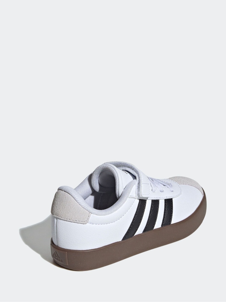 adidas White/Black VL Court 3.0 Trainers - Image 4 of 9
