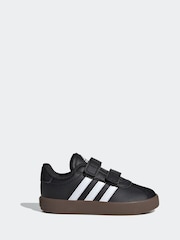 adidas Black/White VL Court 3.0 Hook and Loop Trainers - Image 1 of 8