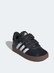 adidas Black/White VL Court 3.0 Hook and Loop Trainers - Image 3 of 8