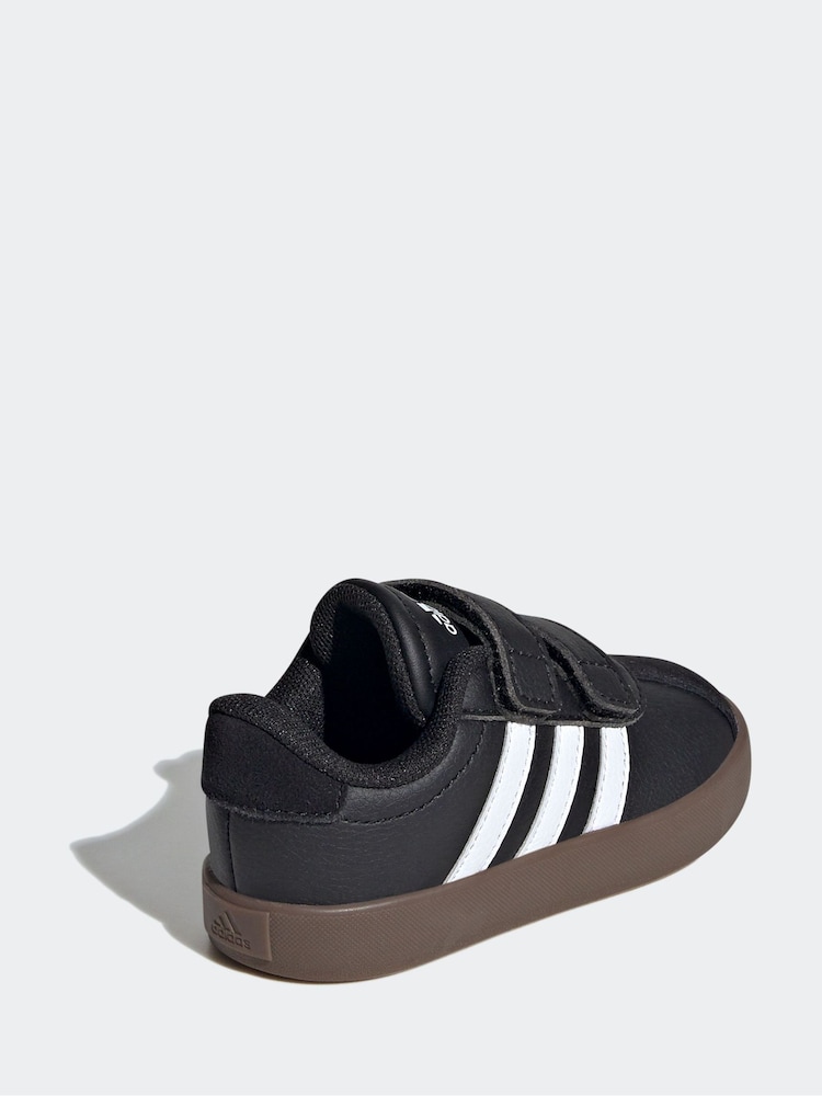 أسود/أبيض - adidas VL Court 3.0 Hook and Loop Trainers - Image 4 of 8