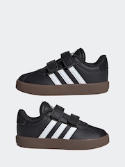 adidas Black/White VL Court 3.0 Hook and Loop Trainers - Image 5 of 8