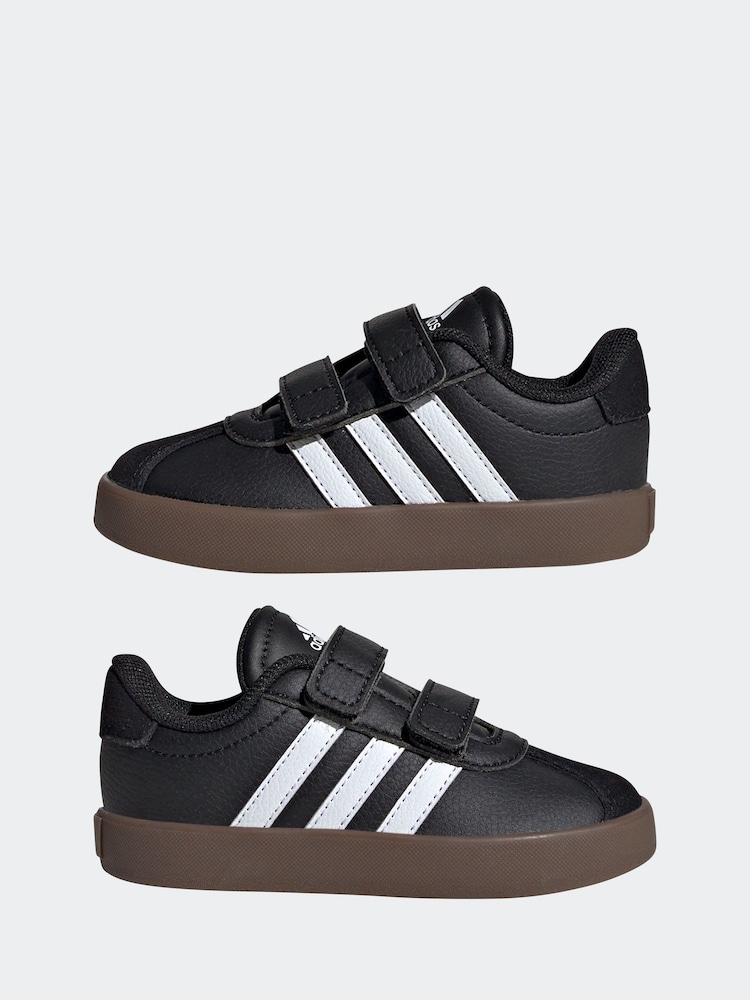 أسود/أبيض - adidas VL Court 3.0 Hook and Loop Trainers - Image 5 of 8