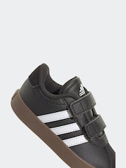 adidas Black/White VL Court 3.0 Hook and Loop Infant Trainers - Image 9 of 10