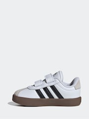adidas White/Black VL Court 3.0 Hook and Loop Trainers - Image 2 of 9