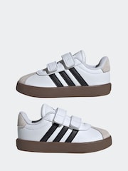 adidas White/Black VL Court 3.0 Hook and Loop Trainers - Image 5 of 9