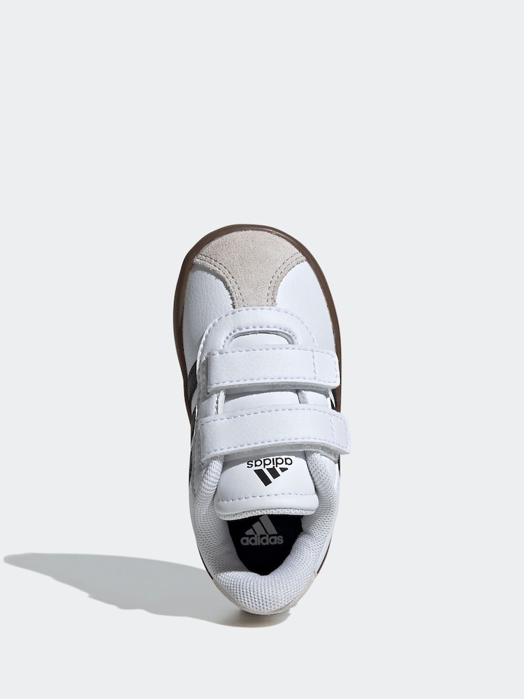 adidas White/Black VL Court 3.0 Hook and Loop Trainers - Image 6 of 9