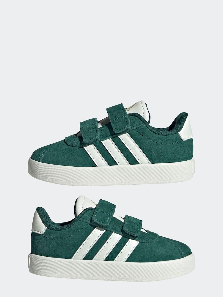 adidas Green/White VL Court 3.0 Trainers - Image 7 of 7