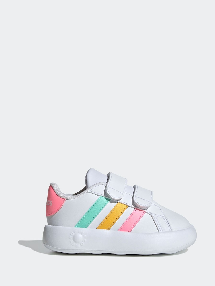 adidas White/Multi Kids Grand Court 2.0 Shoes - Image 1 of 9