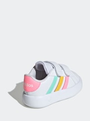 adidas White/Multi Kids Grand Court 2.0 Shoes - Image 4 of 9