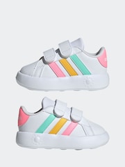 adidas White/Multi Kids Grand Court 2.0 Shoes - Image 5 of 9