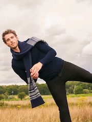 White Stuff Blue Camo Newport Merino Funnel Jumper - Image 4 of 7