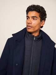White Stuff Blue Horsholm Wool Funnel Coat - Image 4 of 6