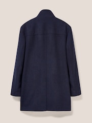 White Stuff Blue Horsholm Wool Funnel Coat - Image 5 of 6