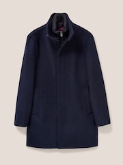 White Stuff Blue Horsholm Wool Funnel Coat - Image 6 of 6