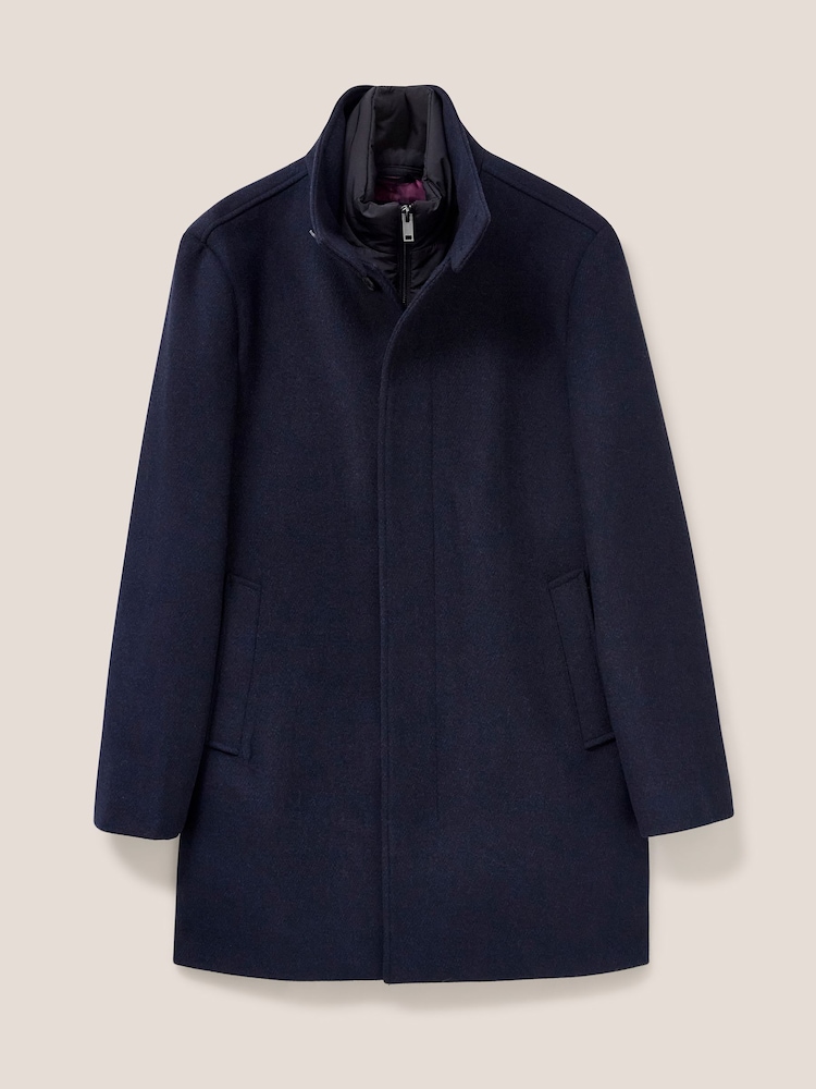 White Stuff Blue Horsholm Wool Funnel Coat - Image 6 of 6 White Stuff Blue Horsholm Wool Funnel Coat - Image 6 of 6