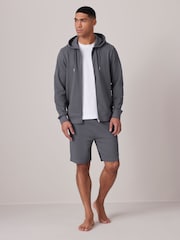 Slate Blue Textured 100% Cotton Lightweight Shorts - Image 2 of 9