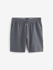 Slate Blue Textured 100% Cotton Lightweight Shorts - Image 6 of 9