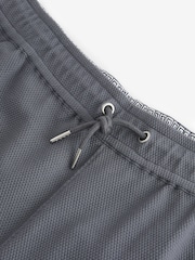 Slate Blue Textured 100% Cotton Lightweight Shorts - Image 7 of 9