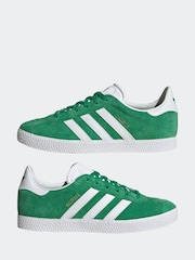 adidas Originals Green/White Junior Gazelle Trainers - Image 11 of 13
