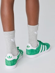 adidas Originals Green/White Junior Gazelle Trainers - Image 3 of 13